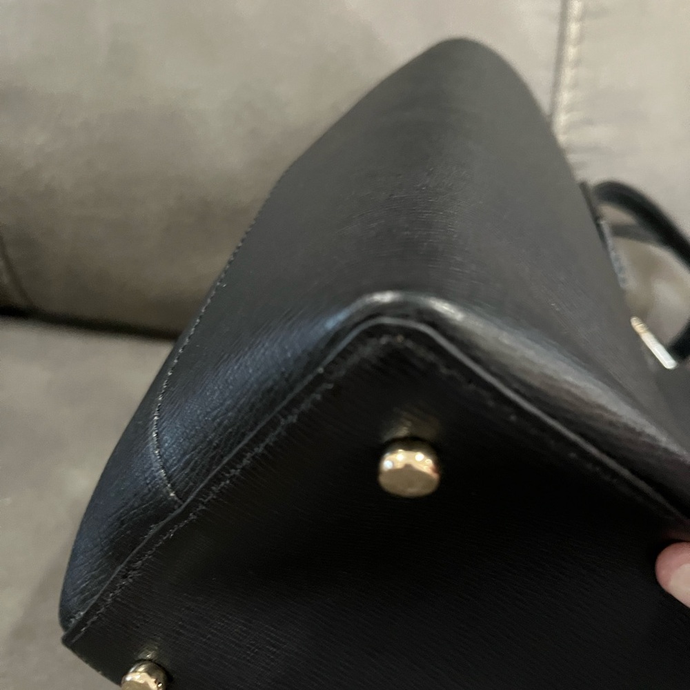 Kate Spade Black Satchel with Leopard Print Inside - Picture 8 of 9